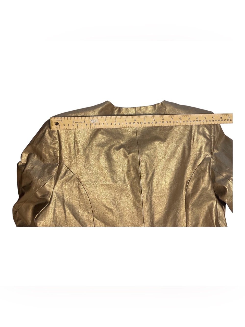 Mattina J. Metallic Gold Embroidered Button-Up Women's Jacket, 14. - Picture 10 of 12